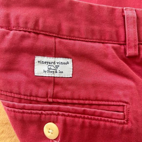 Vineyard Vines Mens 34 x 28 Flat Front Chinos Khakis Relaxed Straight Pink *read - Picture 5 of 5